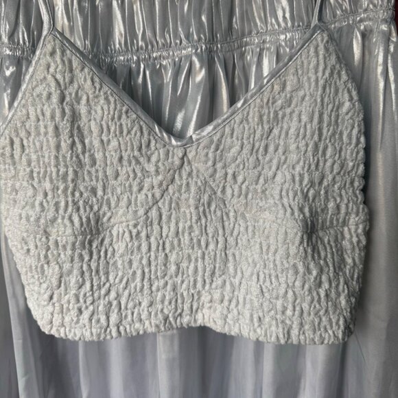 Free People Helin Skirt Set Shimmering Smocked Piped-Edge Detail Crop Tank Silky - Picture 9 of 16